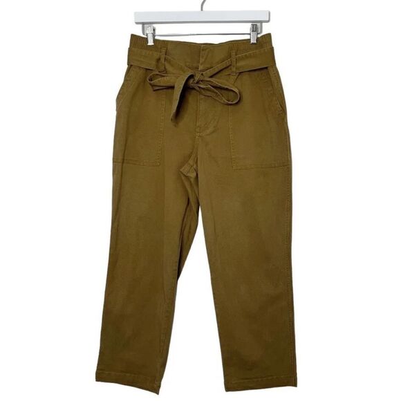 Cabi Brown Discovery Trouser Utility Front Tie Elastic Waist Cropped Pants Boho - Picture 5 of 15